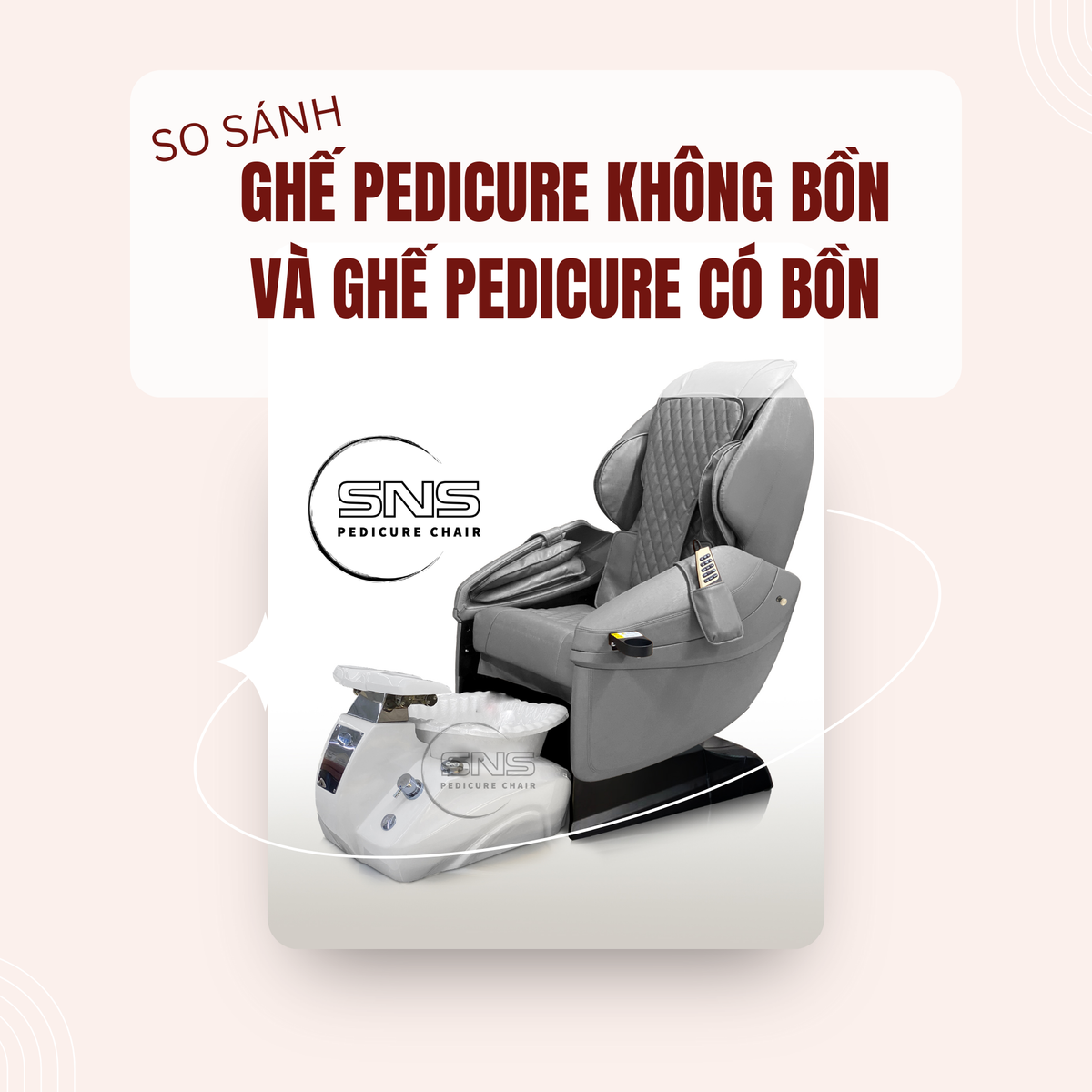 So sánh ghế Pedicure không bồn và ghế Pedicure có bồn