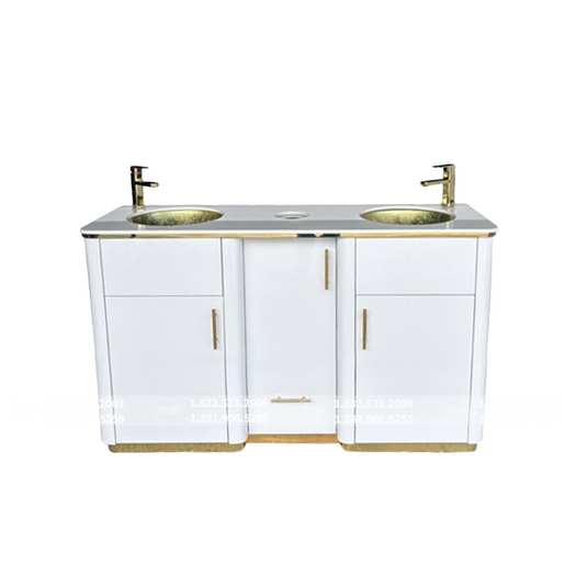 Translation missing: en.Kelly Double Sink 60 Under - White/Gold