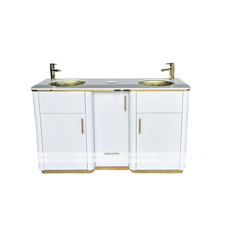 Translation missing: en.Kelly Double Sink 60 Under - White/Gold