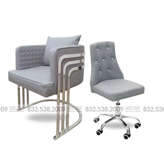 Translation missing: en.Combo Cuttie Customer  | Amber Technician Chair | Silver