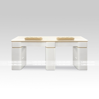 Kelly Double Table 70 Vent - White/Gold NO SHINY