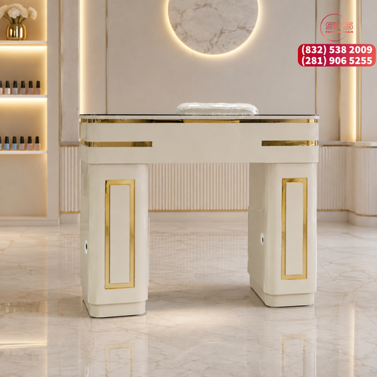 Translation missing: en.CHLOE Single Table Champagne/Gold