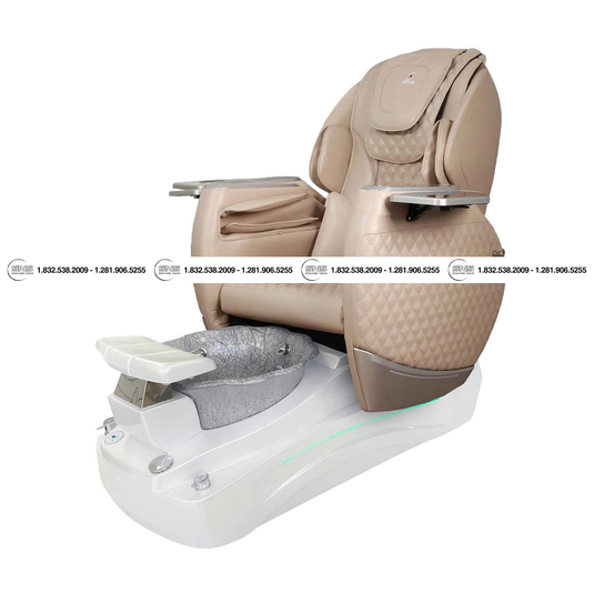 Translation missing: en.Katy III White /Silver Pedicure Chair