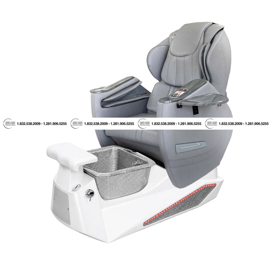 Translation missing: en.Pioneer II White /Silver Pedicure Chair