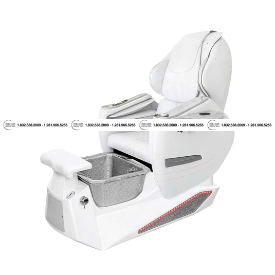 Translation missing: en.Pioneer II White /Silver Pedicure Chair