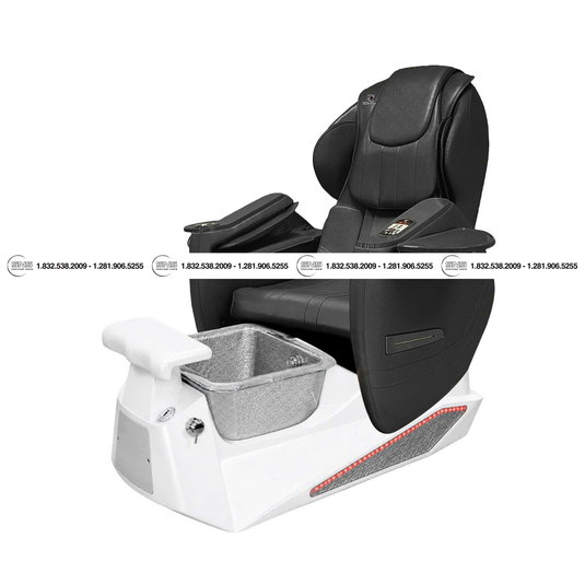Translation missing: en.Pioneer II White /Silver Pedicure Chair