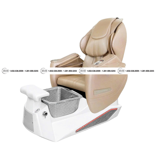 Translation missing: en.Pioneer II White /Silver Pedicure Chair