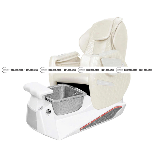 Translation missing: en.Pioneer II D White /Silver Pedicure Chair