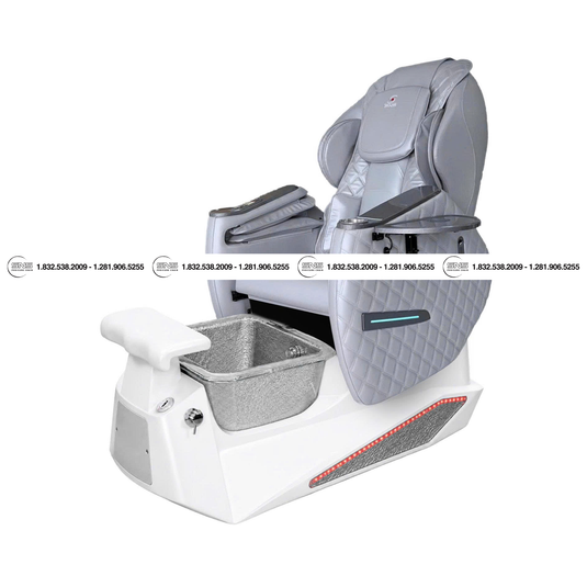 Translation missing: en.Pioneer II D White /Silver Pedicure Chair