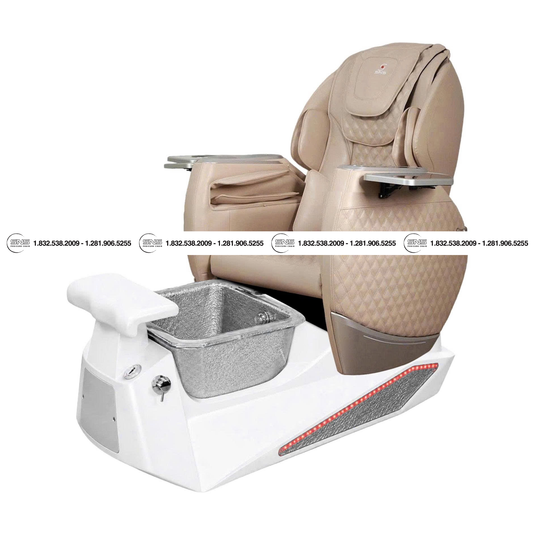 Translation missing: en.Pioneer III  White/Silver Pedicure Chair