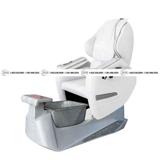 Translation missing: en.Pioneer II White /Silver Pedicure Chair
