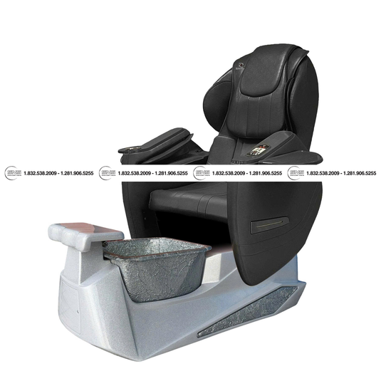 Translation missing: en.Pioneer II White /Silver Pedicure Chair