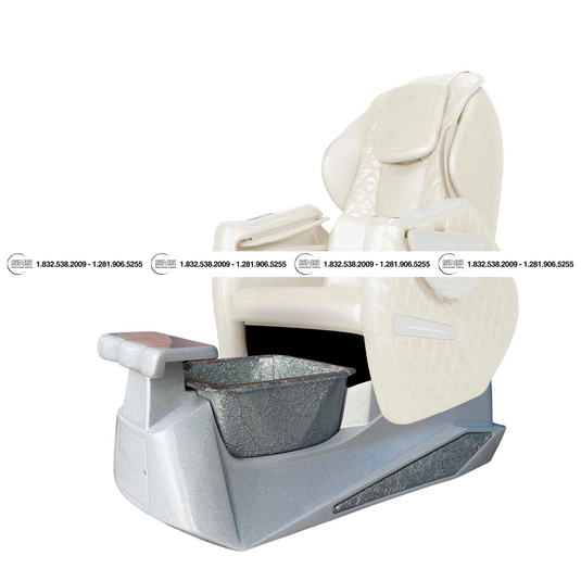 Translation missing: en.Pioneer II D White /Silver Pedicure Chair
