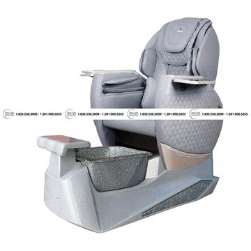 Translation missing: en.Pioneer III  White/Silver Pedicure Chair