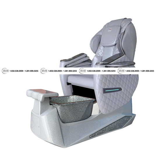 Translation missing: en.Pioneer II D White /Silver Pedicure Chair