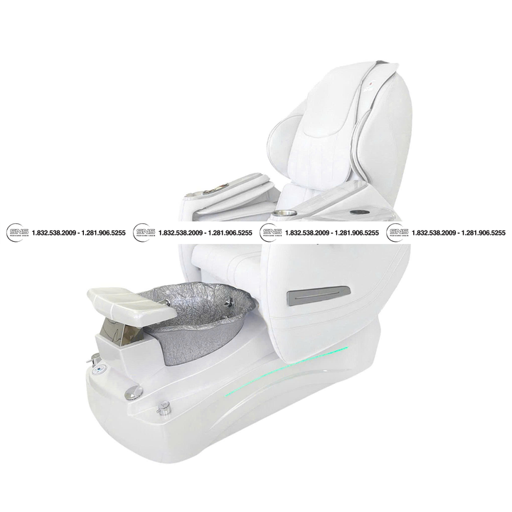 Translation missing: en.Katy II White/Silver Pedicure Chair