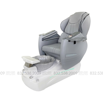 Premium - Katy II White/Silver Pedicure Chair