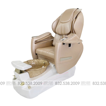 Premium - Katy II White/Gold Pedicure Chair