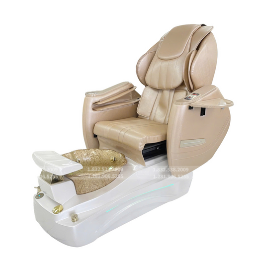 Translation missing: en.Premium - Katy II White/Gold Pedicure Chair