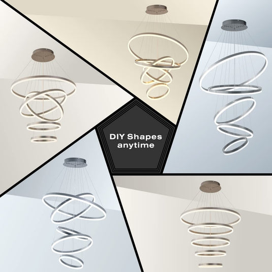 Translation missing: en.Contemporary Acrylic Modern Led Pendant Light 5 Rings