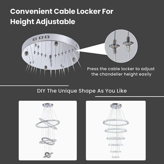 Translation missing: en.Crystal LED Pendant Lighting 6 Rings