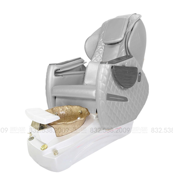 Katy II D White/Gold Pedicure Chair