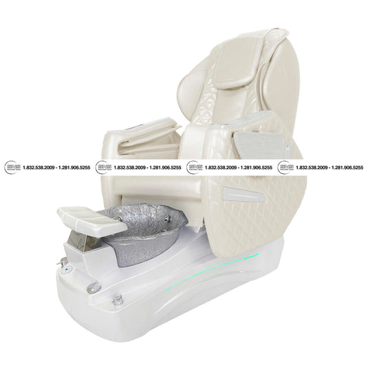 Translation missing: en.Katy II D White/Silver Pedicure Chair