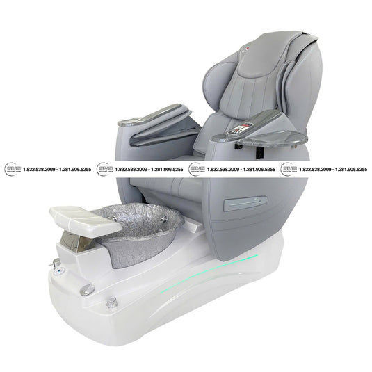 Translation missing: en.Premium - Katy II White/Silver Pedicure Chair