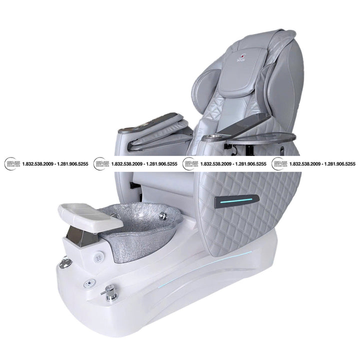 Translation missing: en.Katy II D White/Silver Pedicure Chair