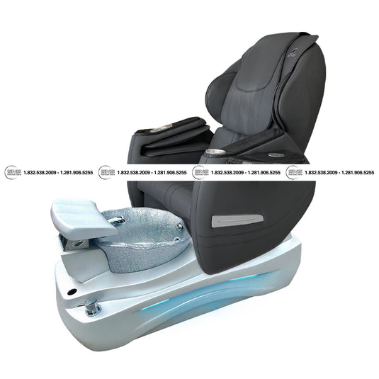 Translation missing: en.Premium - Katy II White/Silver Pedicure Chair