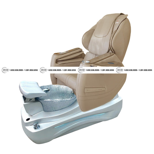 Translation missing: en.Premium - Katy II White/Silver Pedicure Chair
