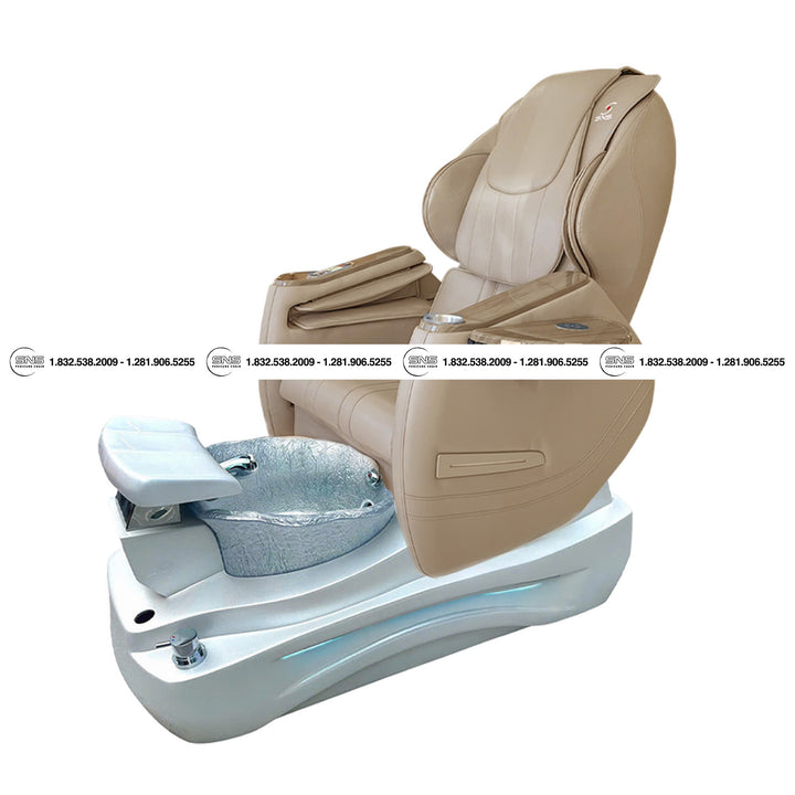 Translation missing: en.Premium - Katy II White/Silver Pedicure Chair
