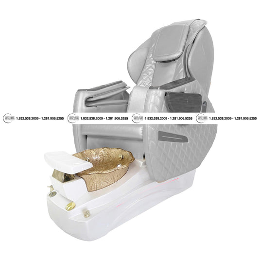 Translation missing: en.Katy II D White/Gold Pedicure Chair
