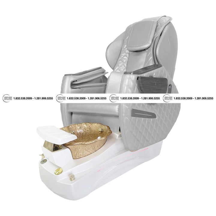 Translation missing: en.Katy II D White/Gold Pedicure Chair