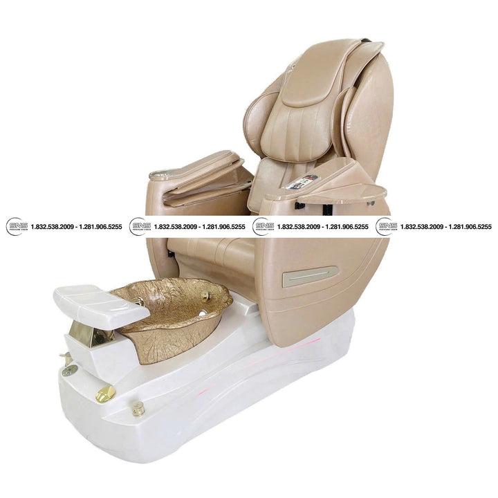 Translation missing: en.Premium - Katy II White/Gold Pedicure Chair