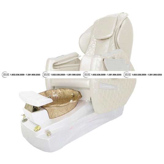 Translation missing: en.Katy II D White/Gold Pedicure Chair