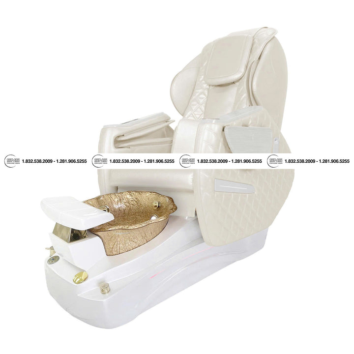Translation missing: en.Katy II D White/Gold Pedicure Chair