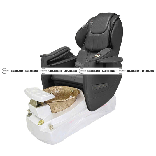 Translation missing: en.Premium - Katy II White/Gold Pedicure Chair