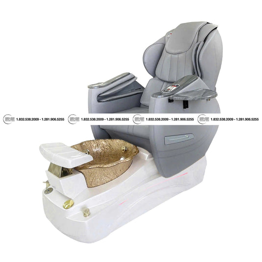 Translation missing: en.Premium - Katy II White/Gold Pedicure Chair