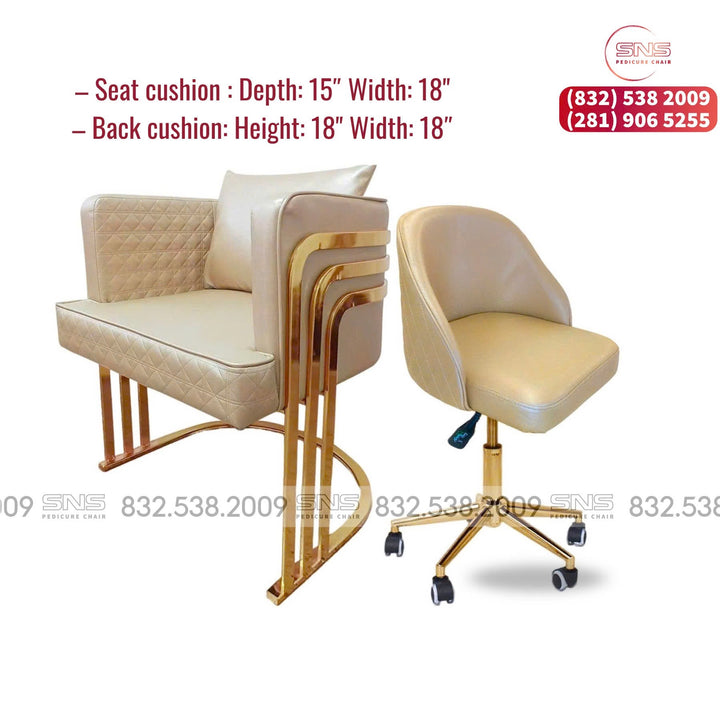 Translation missing: en.Combo Cuttie Customer | Erika Technician Chair | Gold