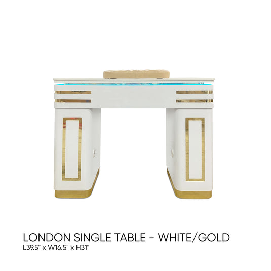 Translation missing: en.London Single Table White/Gold Ventilation Small NK175
