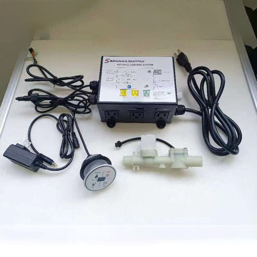 SNS Chairs Houston product auto fill control system with power cords and water flow sensor for pedicure chair