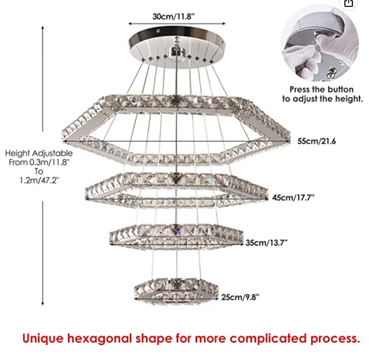 Translation missing: en.Crystal Polygon Light 4 Rings