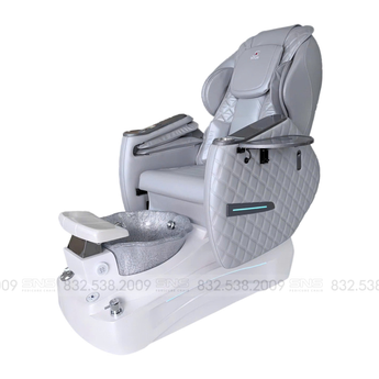 Katy II D White/Silver Pedicure Chair