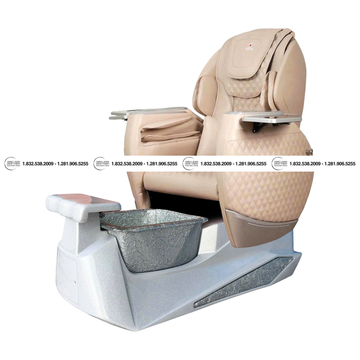 Translation missing: en.Pioneer III  White/Silver Pedicure Chair