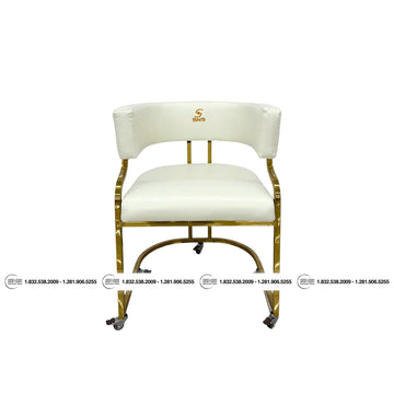 Translation missing: en.Milan Ivory Customer Chair Wheels / No Wheels