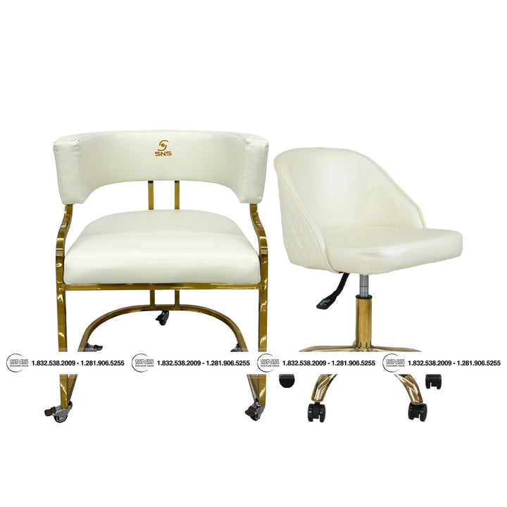 Translation missing: en.Combo Milan Customer Wheels / No Wheels | Erika Technician Chair | Ivory